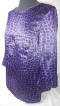 A.N.A. Womans XL Purple Animal Print Polyester Blouse 3/4 Sleeve Pullove... - £12.39 GBP