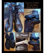 EUC Forever Brown Combat Tie up Boots. Size 10. Ships free - £26.67 GBP