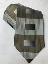 Giorgio Brutini Mens Tie - Classy Rich Geometric - Gold Brass Silver 4 X 58.5&quot; - $14.85