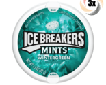 3x Tins Ice Breakers Wintergreen Flavor | 50 Mints Per Tin | 1.5oz | Sug... - £11.10 GBP