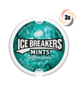 3x Tins Ice Breakers Wintergreen Flavor | 50 Mints Per Tin | 1.5oz | Sug... - £10.82 GBP