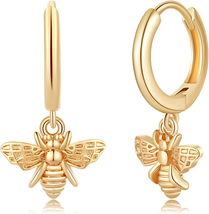 Gold Huggie Hoop Earrings, S925 Sterling Silver Post Dangle Hoop Earrings Hypoal - £22.02 GBP+