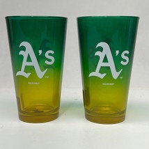 2pk MLB Oakland Athletics Baseball Official Fan Merch Ombre 16oz Beer Pint Glass - $29.02