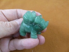 (Y-PIG-FL-596) Green aventurine FLY flying PIG night pigs gemstone FIGURINE - £14.90 GBP