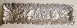 1990 Arthur Court Metal Serving Tray Bunny Rabbits Rectangular Long 18&quot; X 5.5&quot; - £22.37 GBP