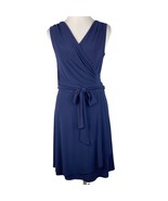41 Hawthorne Dress Womens Medium Rocco Wrap Dress Navy Blue Sleeveless S... - $549.54 MXN