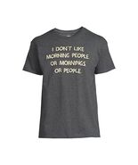 I Don&#39;t Like Morning People Men&#39;s Gray Graphic Tee Short Sleeves Sizes 3... - $272.78 MXN