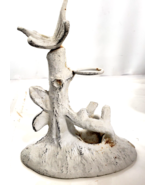Vintage / Antique? Butterfly on Tree Stump Bud Vase Holder Rustic White ... - $10.96 CAD