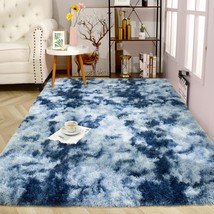 Dark Blue, 4 Feet By 6 Feet, Iseau Soft Shag Area Rug Modern Indoor Fluffy Rugs, - £27.92 GBP