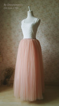 Deep Blush Tulle Maxi Skirt Women Puffy Plus Size Holiday Tulle Skirt image 4
