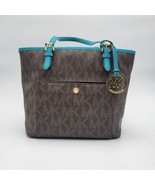 Michael Kors Jet Set Medium Snap-Pocket Tote Bag/Purse PVC Brown Leather... - $51.41