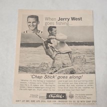  Chap Stick When Jerry West Goes Fishing Print Ad 1963  - $9.98