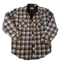 Outdoor Exchange Shirt Brown Check Quilt Lined Jacket Men&#39;s XL Button Up - $14.36
