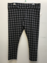 George Plus Women&#39;s Basic Leggings Checkered Gray &amp; Black Size 2X New - $7.99