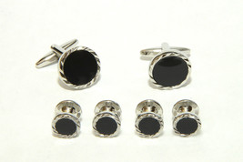 Fluted Diamond Cut Tuxedo Studs and Cufflinks Set - $76.18+