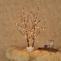 Twig Branches with Fairy LED Lights 18IN 70LED Battery Operated Lighted Brown  - £31.97 GBP