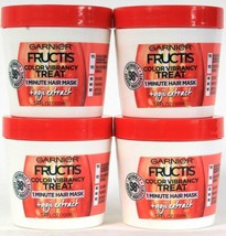 4 Garnier Fructis 3.4 Oz Color Vibrancy Treat Goji Extract 1 Minute Hair  - £22.88 GBP