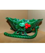 Vintage Lefton Holly Berry Sleigh Candy / Nut Dish  - €19,52 EUR