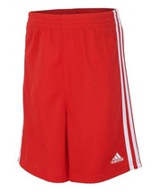 Adidas Boys&#39; Mesh Shorts Size 7X  , Red /White Strips ,New  - $12.99