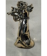 Vintage Carlo Marchi Gold Color Angel Playing Flute 4&quot; Figurine Ornament - £19.58 GBP