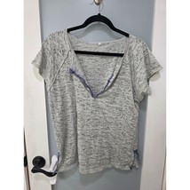 Gray Burnout V-Neck T-Shirt 3XL Casual Lightweight Comfy Basic Top - $15.00