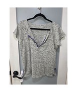 Gray Burnout V-Neck T-Shirt 3XL Casual Lightweight Comfy Basic Top - $279.00 MXN