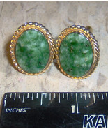 Richard KREMENTZ Vintage Cufflinks Green color Gold color 1960s - $125.89