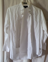 Men Tuxedo Shirt White Button-Up Formal Gear by After Hours Size Large Dressy - £12.57 GBP