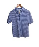 Muji Mens Gingham Checkered Short Sleeve Button Up Casual Shirt Sz L - $15.00