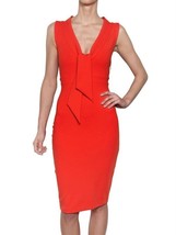 Dsquared 2 Orange Tie-neck Jersey Stretch, Bodycon Dress SZ SMALL NEW - £290.74 GBP