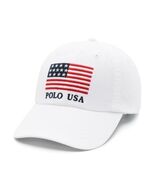 Polo Ralph Lauren flag-embroidered baseball cap, White, NWT - $915.96 MXN