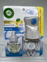 Air Wick Plug In Scented Oil Kit Warmer + 1 Refill Fresh Linen Scent New - £4.70 GBP