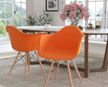 Flash Furniture 2 Pk. Orange Plastic Chair With Wooden Legs From The Alonza - $214.97