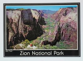 Postcard Zion National Park Rim Trail Utah Great White Throne Angel&#39;s Landing - £8.92 GBP