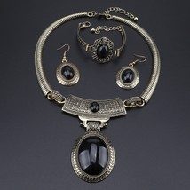 Sin stone oval shape fashion jewelry sets vintage necklace earrings bracelet rhinestone thumb200