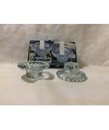 Crystallite Clear Glass Candleholder Set in Original Box - £7.72 GBP