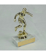 Small Gold Female Soccer Sport Trophy Heavy Faux White Marble Base - £6.25 GBP