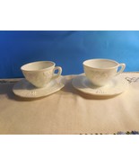 2 Indiana Colony Milk Glass Harvest (Grape &amp; Vine) 6 oz cups &amp; Saucers - $4.94