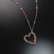 Michal Golan&#39;s &#39;&#39;Creative&#39;&#39; Open Heart Swarovski crystals and glass beads - £135.79 GBP