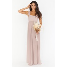 NWT Womens Size XS Show Me Your Mumu SMYM Soft Beige Chiffon June Maxi Dress NEW - £31.12 GBP