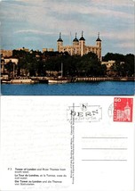 England London Tower of London and River Thames Posted 1973 Idaho VTG Postcard - £7.44 GBP