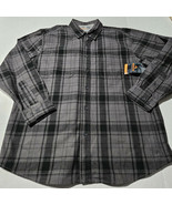 Ridgecut Toughwear Heavyweight Flannel Shirt Button Down Gray Plaid Mens... - €21,70 EUR