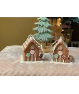 NEW TINY PASTEL GINGERBREAD HOUSE ORNAMENT WITH GUMDROPS &amp; PEPPERMINTS. ... - $25.49 CAD