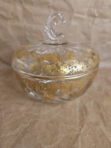 Heisey Gold Accent Dish With Lid 5&quot; - £28.90 GBP