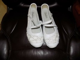 Skechers Leather Lace Flats Comfort Shoes SN21687 White Size 9.5 Women&#39;s EUC - £20.69 GBP