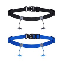 2 Pieces Race Number Belt With 6 Gel Loops For Running Cycling Triathlon Maratho - £15.71 GBP