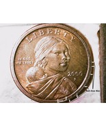 2000-P-Sacagawea Gold toned One Dollar errors coin. Barely circulated. N... - $30.00