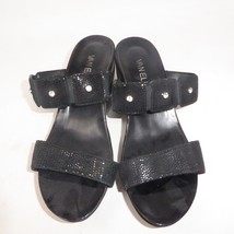 Vaneli Black Sandals Slip on Block Shoes 3&quot; Rhinestone - £23.42 GBP