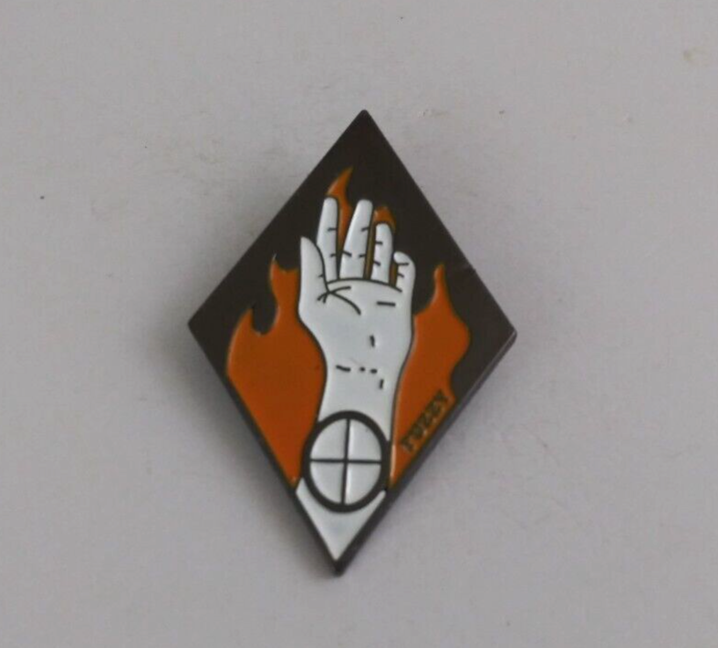 Fuzzy Hand &amp; Arm With Target In Flames Lapel Hat Pin - $6.44