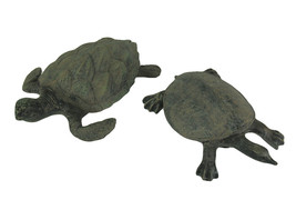 Zeckos Hawksbill and Soft Shell Sea Turtle 2 Piece Statue Set - £18.15 GBP